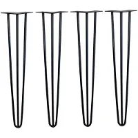 Furniture Legs Europe Stalen hairpin zwart hairpin ø 1,0 cm en hoogte 72 cm - 4 stuks
