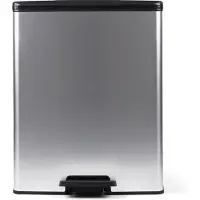 Curver Decobin Duo Prullenbak - 26L+26L - Rechthoekig - Zilver Metallic