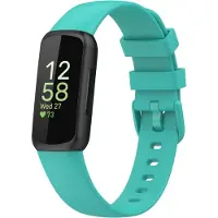 Strap-it Siliconen Smartwatch bandje - Geschikt voor Fitbit Inspire 3 siliconen bandje - aqua - Horlogeband / Polsband / Armband - Maat: Maat S