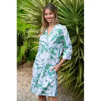 Ringella Nachthemd abstracte bloemen groen | Maat 48