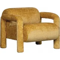 Woood Lenny Fauteuil - Polyester - Goud/Geel - 65x76x82