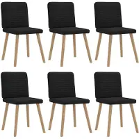 vidaXL Eetkamerstoelen 6 st stof zwart