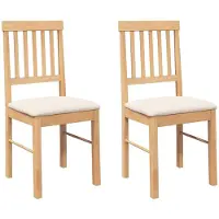 vidaXL Eetkamerstoelen met kussens 2 st massief hout rubber