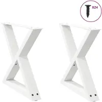 vidaXL Salontafelpoten 2 st 60x(42-43,3) cm staal wit