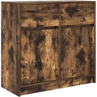 vidaXL Dressoir met lade 80x34x76 cm spaanplaat gerookt eikenkleurig