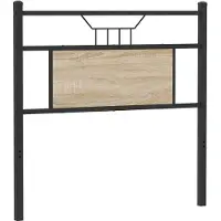 vidaXL Vervangend hoofdbord 90 cm spaanplaat sonoma eikenkleurig hout en staal