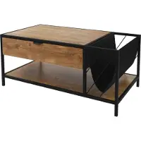 ML-Design Salontafel 100x54 cm met tijdschriftenvak eiken look bruin zwart Woonkamertafel ML design