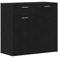 vidaXL Dressoir 80x36x75 cm bewerkt hout zwart eikenkleurig