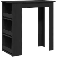 vidaXL Bartafel met opbergrek 102x50x103,5 cm zwart eikenkleurig