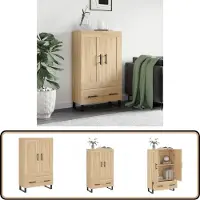 vidaXL - Hoge - kast - 69,5x31x115 - cm - bewerkt - hout - sonoma - eikenkleurig