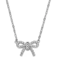 New Bling - 9NB-1548 - zilveren ketting met strik - 925 sterling silver - rhodium plated - 40+5cm
