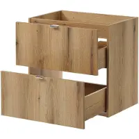 En.casa Wastafelonderkast Newport met 2 lades en wastafel 71x60x40 cm eikenkleurig en zwart []