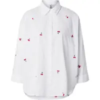 ONLY Blouse 'ONLNew Lina' olijfgroen / donkerrood / wit