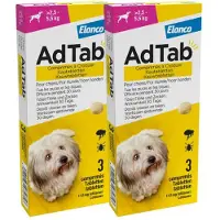 AdTab 2x Anti Vlo en Teek Kauwtabletten Hond >2,5-5,5 kg 3 tabletten