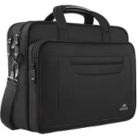 Matein Laptoptas 15,6 inch, laptoptas, aktetas, heren, notebook, computertas, multifunctionele zakelijke schoudertas voor mannen en vrouwen, capes, zwart