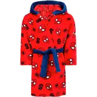 Marvel Spiderman badjas - fleece - capuchon - kamerjas - ochtendjas - duster - rood - maat 98-104