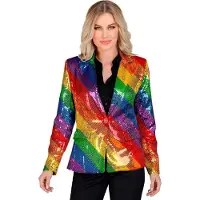 Hobby Hall Pailletten Blazer Regenboog Strepen Vrouw