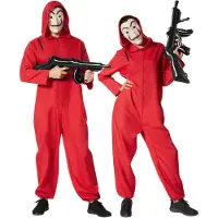 Dressforfun La Casa de Papel - Money Heist - unisexkostuum gemaskerde bankovervallers - XL - Verkleedkleding carnaval - Halloween - Verkleden - Feestkleding - Carnavalskleding - Feest - Partykleding