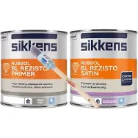 Sikkens (Voor binnen) Rubol BL Rezisto primer wit + rubbol bl rezisto satin RAL7047 + GRATIS KwastenDiscounter professionele verfkwast