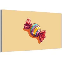 MuchoWow Aluminium schilderij 160x80 cm - Wanddecoratie metaal - Geel - Snoep - Kleur - Metalen muurdecoratie woonkamer - Decoratie industrieel - Foto op dibond - Industriële accessoires slaapkamer