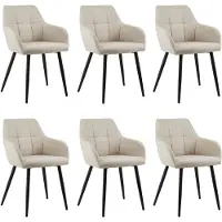 Kick Collection Set van 6 eetkamerstoel Nova - beige