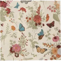 Clayre & Eef Servetten Papier Set van 20 33x33 cm Beige Papier Bloemen