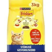 Friskies 4x droogvoer voor katten - rund, kip & groenten - voor gesteriliseerde katten - 3000g