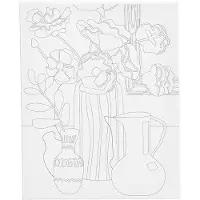 Creativ Company CC Schildercanvas met print Grote bloemen 24x30 cm.