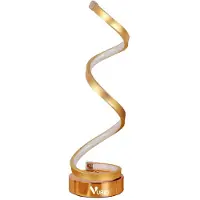 VUBIO Spiraalvormige Tafellamp Goud – Dimbare LED Tafellamp – Spiraal Design – Stijlvolle Verlichting voor Elk Interieur – Duurzaam en Perfect voor Bureau of Nachtkastje