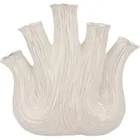 DK Design Bloemenvaas Aglio Ovaal - vaas voor tulpen - wit - 25 x 11 cm - toetervaas