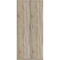 Interiax Opbergkast - Kledingkast 'Mila' - 2 Deuren & 4 Legplanken | Sonoma Eik | 180x80x42 cm