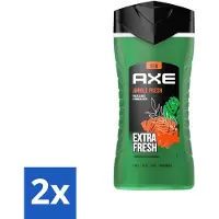 Axe - 3-in-1 Douchegel - Jungle Fresh - Palm Leaves & Amber - Extra Fresh - 250 ml - Voordeelverpakking - 2 stuks