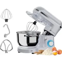 Kitchenbrothers Keukenmachine - Keukenrobot - 6,2L - Mixer met Mengkom - Keukenmixer - 2000W - Parelwit