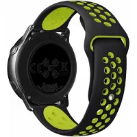 Strap-it Smartwatch bandje 18mm - sport bandje geschikt voor Garmin Vivoactive 4s - 40mm / Vivomove 3s - 39mm / Venu 2s - 40mm - zwart/geel