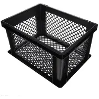 Benson Fietskrat - 3x stuks - zwart - lichtgewicht - 40x30x22 cm - melkkrat