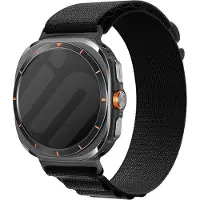 Strap-it Alpine nylon bandje - geschikt voor de Samsung Galaxy Watch Ultra / Ultra 2025 (zwart)