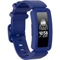 Strap-it Siliconen Smartwatch bandje - Geschikt voor Fitbit Ace 2 siliconen bandje - voor kids - donkerblauw - Horlogeband / Polsband / Armband