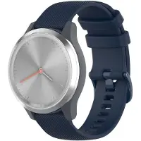 Strap-it Horlogebandje 18mm - Siliconen bandje geschikt voor Garmin Vivoactive 4s / Vivomove 3s / Venu 2s - blauw