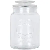 Clayre & Eef Voorraadpot Ø 11x18 cm Transparant Glas