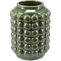 Home & Styling Vaas Bubbels - keramiek - olijfgroen - D15 x H20 cm - Moderne woonstijl bloemenvaas