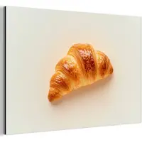 MuchoWow Aluminium schilderij 180x120 cm - Wanddecoratie metaal - Croissant - Brood - Beige - Metalen muurdecoratie woonkamer - Decoratie industrieel - Foto op dibond - Industriële accessoires slaapkamer