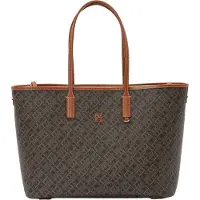 Tommy Hilfiger Shopper 'MONOPLAY' cognac / ombergrijs / zwart / wit