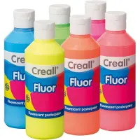 Havo plakkaatverf set - Fluor - fluorescerende verf - set 6 fluo kleuren - 6x250ml - voor kinderen en creatievelingen - gemaakt in NL