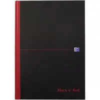 Oxford Black n' Red geruit A4 gebonden notitieboek 96 vellen