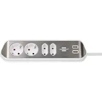 Brennenstuhl Stekkerdoos - 4-voudig - USB -