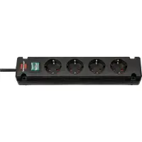Nedis Bremounta stekkerdoos 4-voudig zwart 1,5m H05VV-F 3G1,5| per 4 - 1150650114
