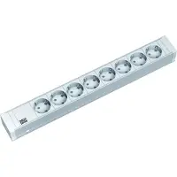 Bachmann 333.001 19 inch Stekkerdoos voor patchkast 1 HE Geaarde contactdoos Wit