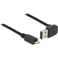 DeLOCK Micro USB naar Easy-USB-A haaks (boven/beneden) kabel - USB2.0 - tot 2A / zwart - 5 meter
