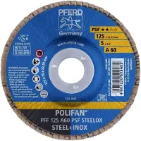 PFERD TOOLS 67646125 PFF 125 A 60 PSF STEELOX Lamellenschijf Diameter 125 mm Boordiameter 22.23 mm Korrelgrootte (num) 60 RVS, Staal 10 stuk(s)