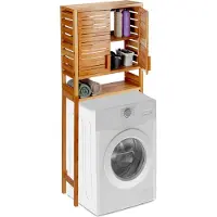 Relaxdays 10024184, Braun, Wandmontage, 3 planken, 2 deuren, 1 stuk, 660 mm